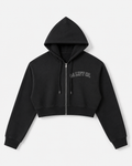 Women's Outline Varsity Cropped Zip-Up